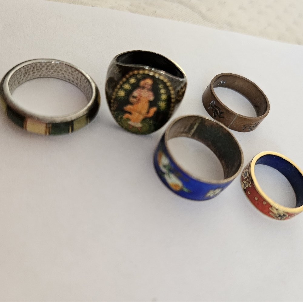 Women's Set of Five Rings From Around The World